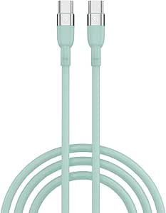 BYWORLD Original USB C to USB C PD65W Fast Charging Cable 1m 5A Type-C to Type-C Data Transfer Charging Cable Silicone Braid (Green)
