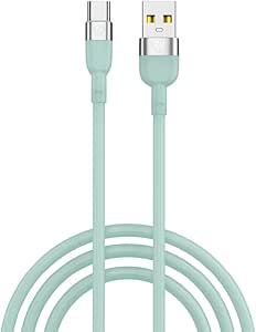 BYWORLD Original Type C Fast Charging Cable 1m, QC3.0, 3A, USB A to USB C Data Transfer Cable, Silicone Braid (Green)