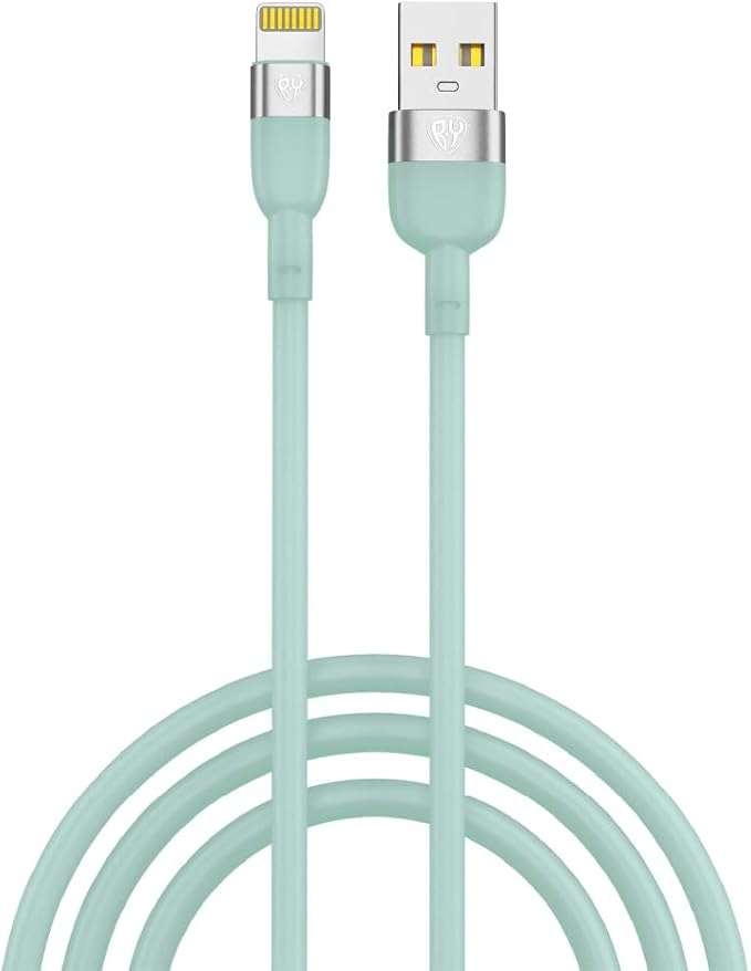 BYWORLD Original iP Cable 1m, iPhone Charging Cable 2.4A, Data Transfer, Silicone Braided (Green)