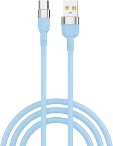 BYWORLD Original Type C Fast Charging Cable 1m, QC3.0, 3A, USB A to USB C Data Transfer Cable, Silicone Braid (Blue)