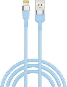 BYWORLD Original iP Cable 1m, iPhone Charging Cable 2.4A, Data Transfer, Silicone Braided (Blue)