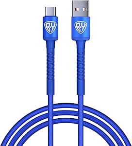 BYWORLD Original USB Type C Cable,2M Fast Charging USB C Cable QC3.0, 3A, Data Transfer, Compatible for Samsung S21 S20 Note 20 10 9 Huawei P30 P20 Lite Mate 20 Pro P20 LG G5 G6 Xiaomi Mi 11 (Blue)