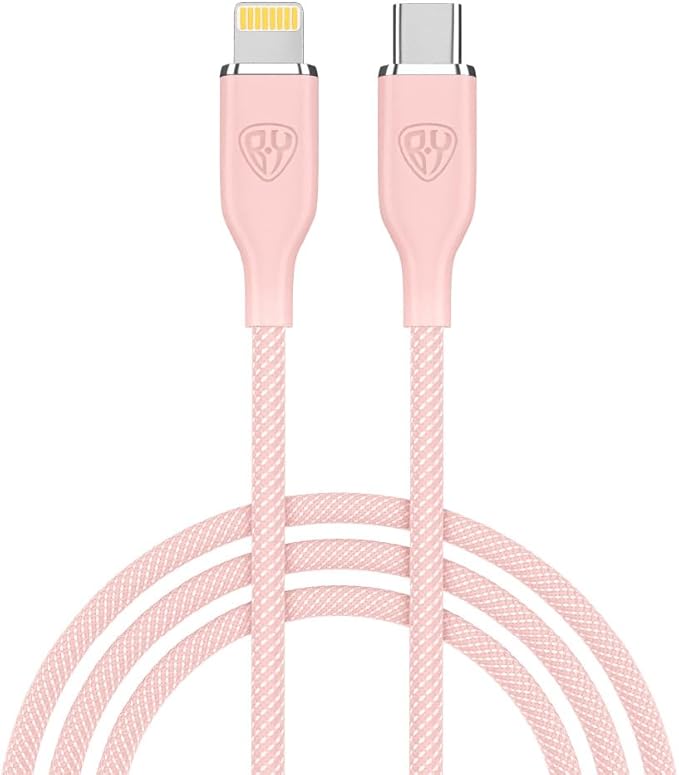 BYWORLD Original USB C - iP PD 22W Fast Charging Cable 1m, 2.4A Lightning to Type C Charger Cable and Data Transfer (Pink)
