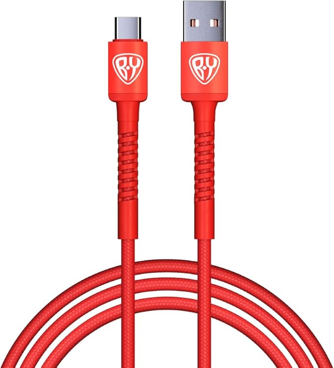 BYWORLD Original USB Type C Cable,2M Fast Charging USB C Cable QC3.0, 3A, Data Transfer, Compatible for Samsung S21 S20 Note 20 10 9 Huawei P30 P20 Lite Mate 20 Pro P20 LG G5 G6 Xiaomi Mi 11 (Red)