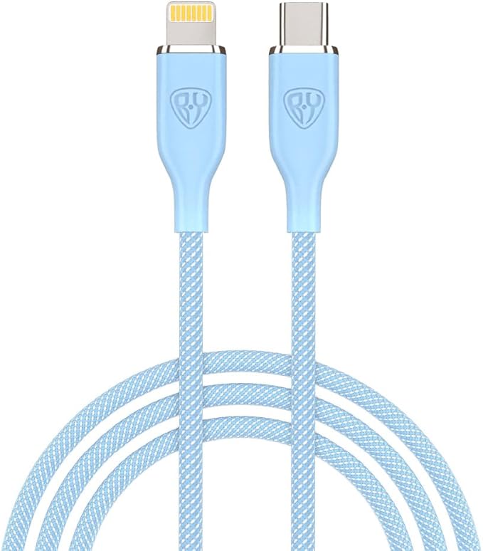 BYWORLD Original USB C - iP PD 22W Fast Charging Cable 1m, 2.4A Charging and Data Transfer (Blue)