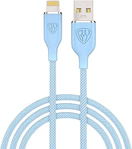 BYWORLD USB A- iP Cable 1M, 2.4A, QC3.0 Charging and Data Transfer (Blue)