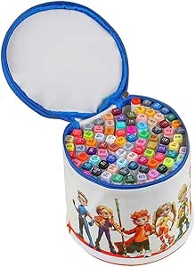 BYWORLD Artistic Markers Set 96 Colors Drawing Markers Kit 2-Sided 6mm Bevel and 0.5mm Brush Twin Tip Marker Pen with Improved Ink Premium Case Colors Set Kids Gift
