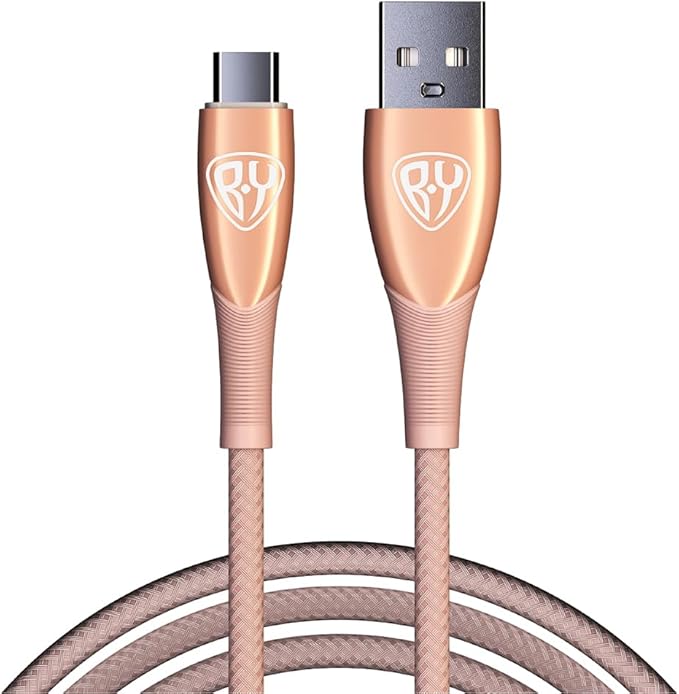 BYWORLD Original USB Type C Cable,1M Fast Charging USB C Cable QC3.0, 3A, Data Transfer, Compatible for Samsung S21 S20 Note 20 10 9 Huawei P30 P20 Lite Mate 20 Pro P20 LG G5 G6 Xiaomi Mi 11 (Pink)