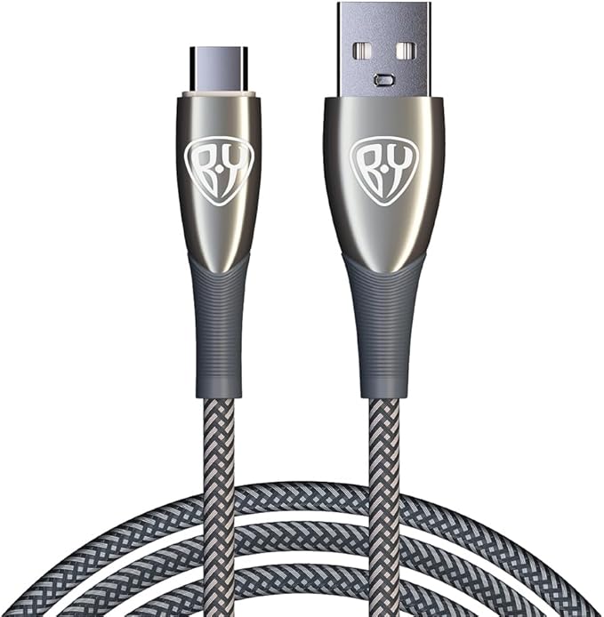 BYWORLD Original USB Type C Cable,1M Fast Charging USB C Cable QC3.0, 3A, Data Transfer, Compatible for Samsung S21 S20 Note 20 10 9 Huawei P30 P20 Lite Mate 20 Pro P20 LG G5 G6 Xiaomi Mi 11 (Grey)