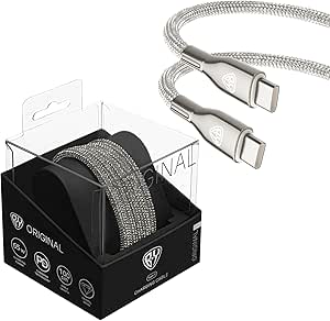 BYWORLD Premium Crystals Coated USB C 65W Charger Cable Compatible for iPhone 16/16 Plus/16 Pro/16 Pro Max, iPad Pro/Air, MacBook Pro/Air, Galaxy S24 S23 Ultra, Huawei P60, Xiaomi, Gift Pack (Silver)